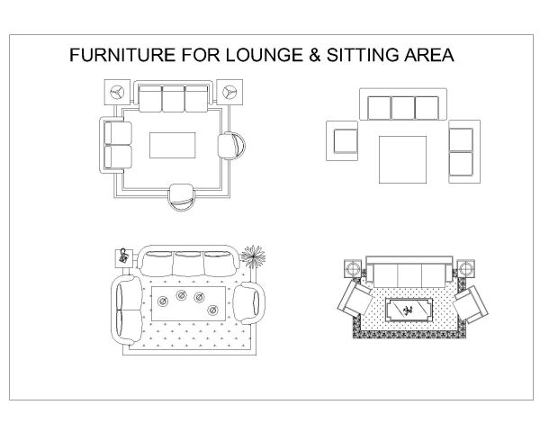 Free AutoCAD 2D Editable Drawings for Furniture for Lounge & Sitting - 19