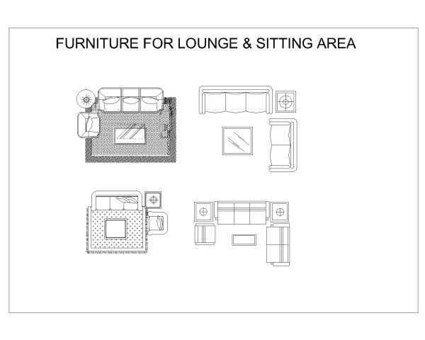 Free AutoCAD 2D Editable Drawings for Furniture for Lounge & Sitting - 22