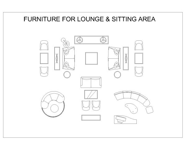Free AutoCAD 2D Editable Drawings for Furniture for Lounge & Sitting Area_3