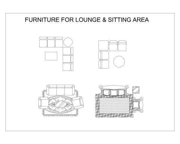 Free AutoCAD 2D Editable Drawings for Furniture for Lounge & Sitting - 5