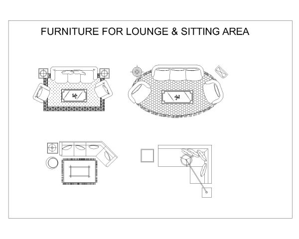 Free AutoCAD 2D Editable Drawings for Furniture for Lounge & Sitting - 6