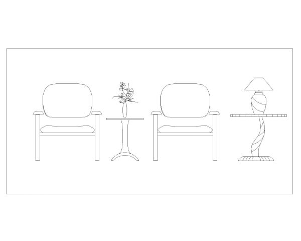 Free AutoCAD 2D Editable Drawings for Furniture for Lounge & Sitting - 16