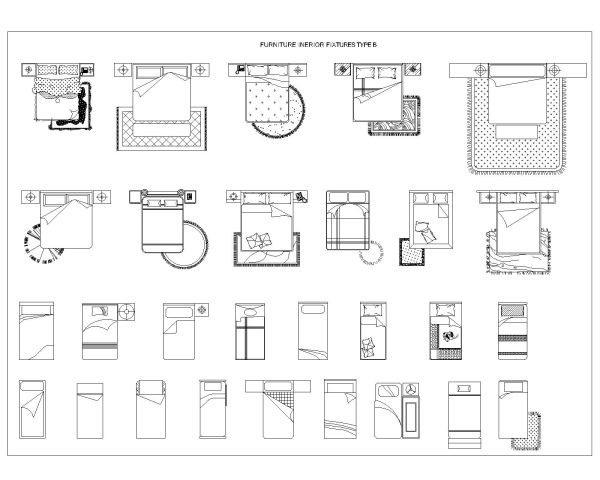 Free AutoCAD 2D Editable Drawings for Interior Fixtures Type B-5