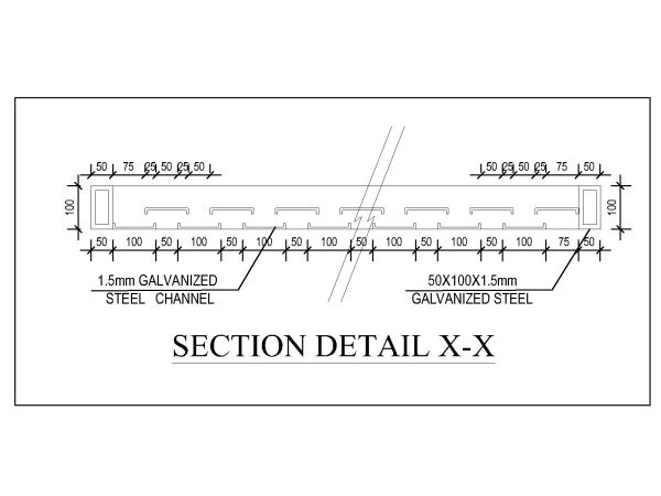 Free AutoCAD 2D Editable Drawings for Galvanized Steel Channel Details