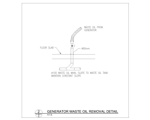 Generator Waste Oil Removal Detail CAD Block – DWG AutoCAD Editable Drawing (Free Download)