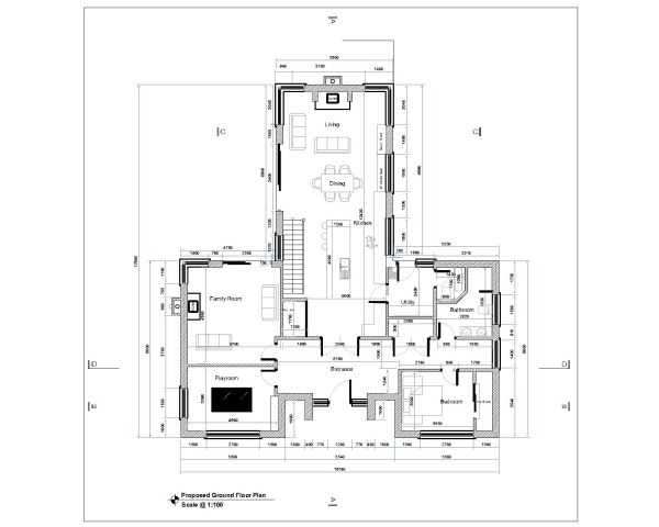 German Smart House Ground Floor-1 Design CAD Block – DWG AutoCAD Editable Drawing (Free Download)