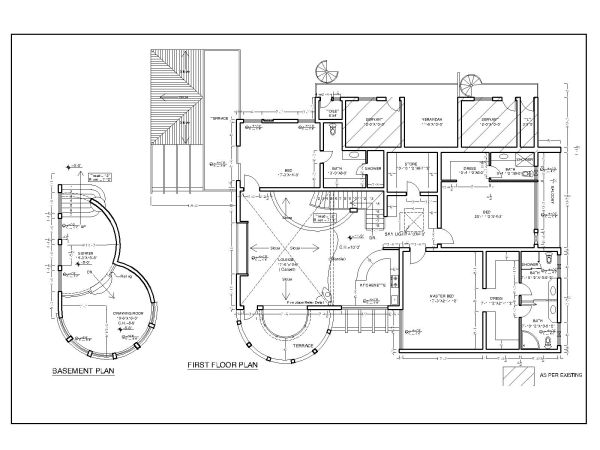 2BHK House First Floor Layout Plan CAD Block – DWG AutoCAD Editable Drawing (Free Download)