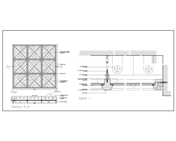 Free AutoCAD 2D Editable Drawings for Glass Ceiling Design