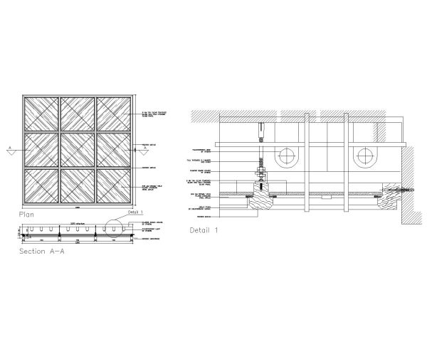 Glass Ceiling Details-Model Architectural Drawing. CAD block in DWG format free download.