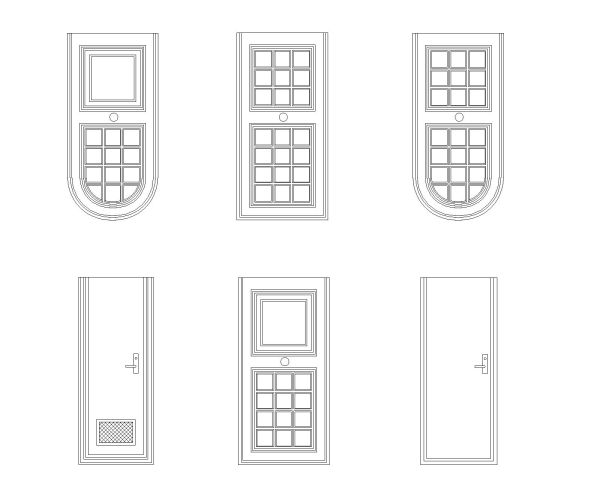 Glass Doors with Wood Strcture CAD Block – DWG AutoCAD Editable Drawing (Free Download)