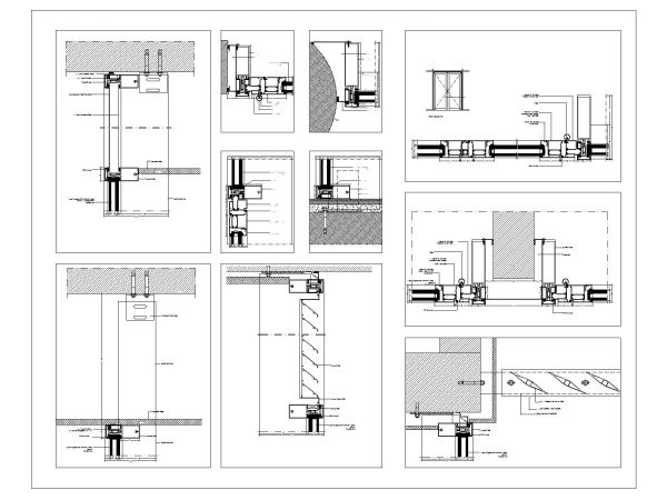 Free AutoCAD 2D Editable Drawings for Glass Partition Wall System Details