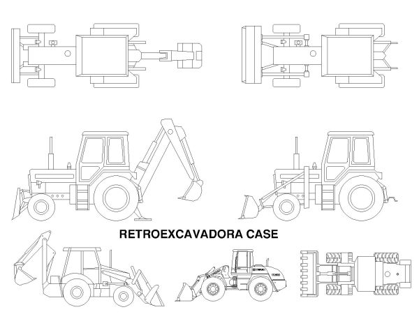 Free AutoCAD 2D Editable Drawings for Graders & back Hoes