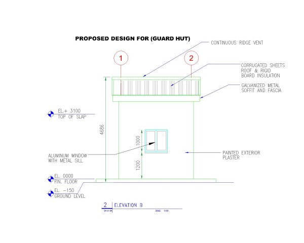 Free AutoCAD 2D Editable Drawings for Guard Hut Detail Design -5