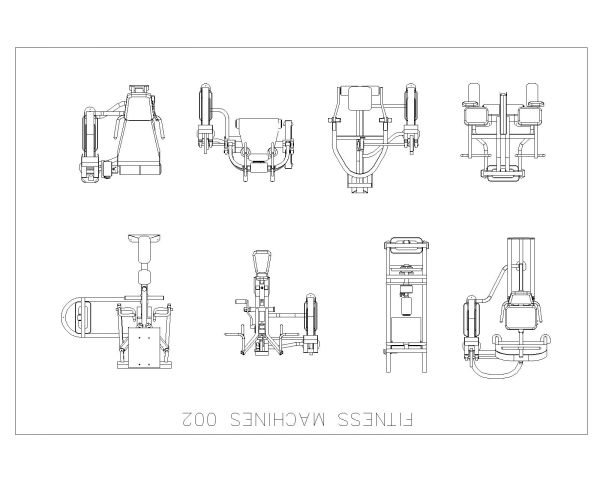Free AutoCAD Drawing of Gym Equipment's (9)