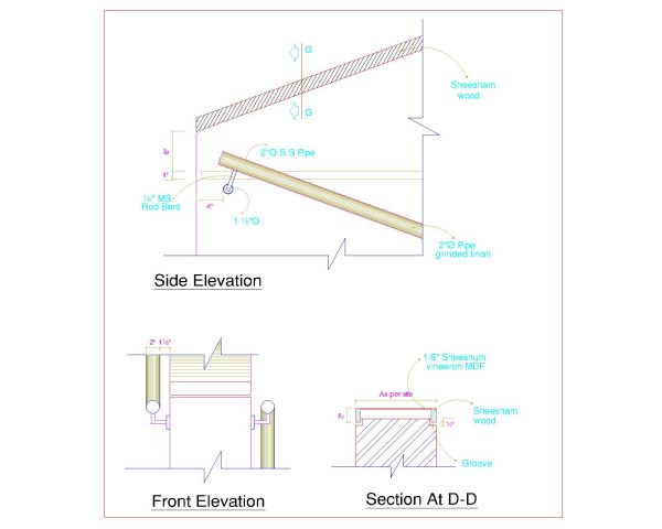 Hand Rail Detail CAD Block – DWG AutoCAD Editable Drawing (Free Download)