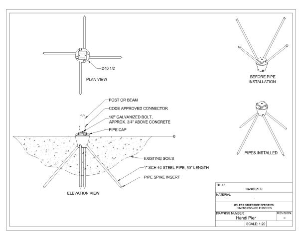 Handi Pier Details Design CAD Block – DWG AutoCAD Editable Drawing (Free Download)
