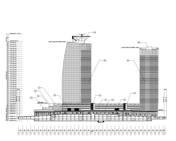 High Rise Building Elevations with Terrace CAD Block – DWG AutoCAD Editable Drawing (Free Download)