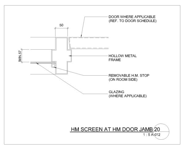 HM Screen at HM Door Jamb CAD Block – DWG AutoCAD Editable Drawing (Free Download)