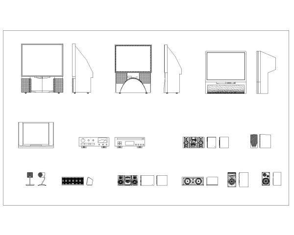HOME THEATER SYSTEM-1 CAD Block – DWG AutoCAD Editable Drawing (Free Download)