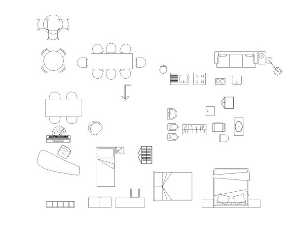 Home using Furniture Blocks CAD Block – DWG AutoCAD Editable Drawing (Free Download) 