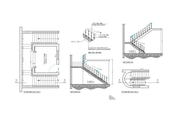 Hostel Stairs Section Details CAD Block – DWG AutoCAD Editable Drawing (Free Download)