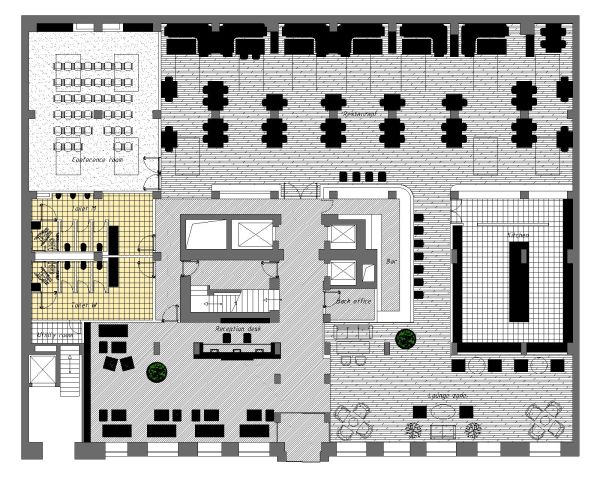 Hotel Concept Plan-Model CAD Block – DWG AutoCAD Editable Drawing (Free Download)