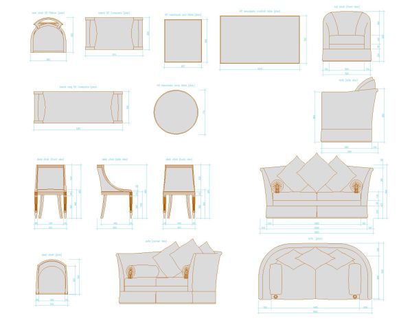 Hotels Furniture-Model-4 Architectural Drawing. CAD block in DWG format free download.