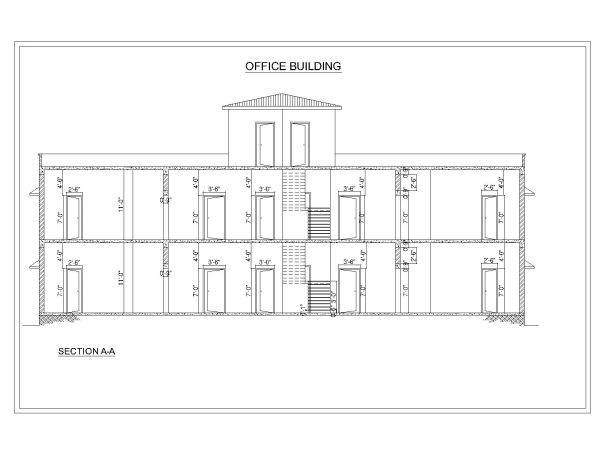 Industrial Office Building Section-AA – CAD Block – DWG AutoCAD Editable Drawing (Free Download)