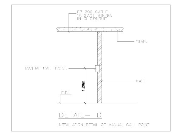 Installation Detail of Manual Call Point- CAD Block – DWG AutoCAD Editable Drawing (Free Download)
