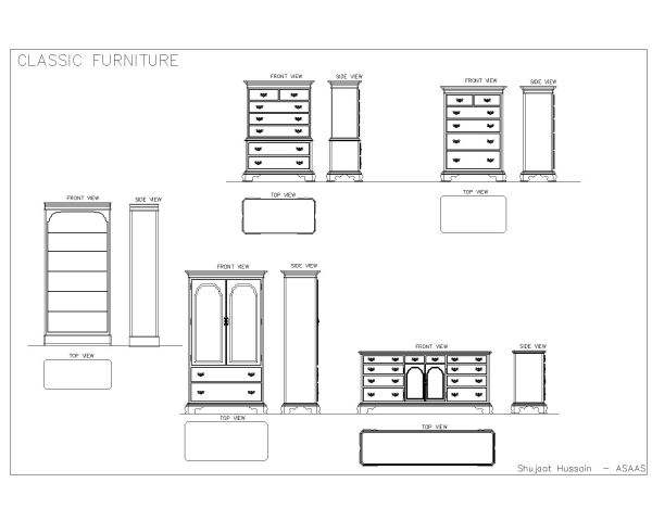 International Furniture Design-1 - CAD Block – DWG AutoCAD Editable Drawing (Free Download)