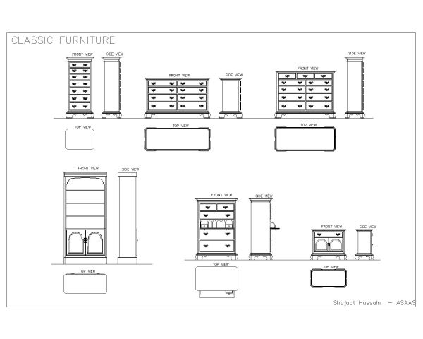 International Furniture Design-3 - CAD Block – DWG AutoCAD Editable Drawing (Free Download)