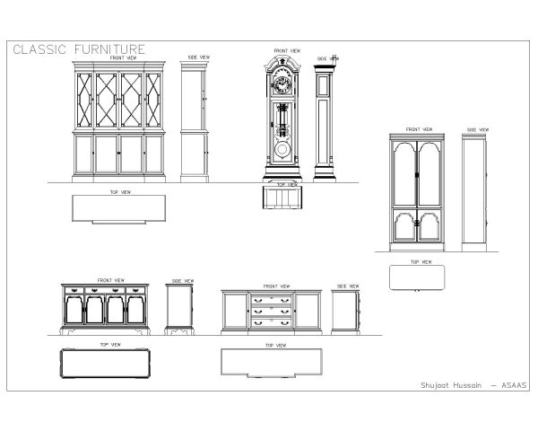 International Furniture Design-6 - CAD Block – DWG AutoCAD Editable Drawing (Free Download)