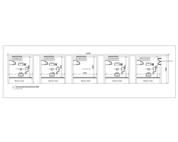 Free AutoCAD 2D editable Drawing of Duplex Apartments New Existing and Proposed 2nd Floor Plan- 4