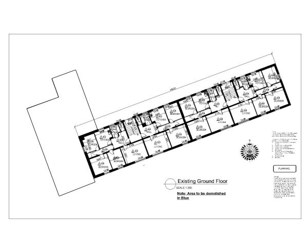 Free AutoCAD 2D editable Drawing of Duplex Apartments New Existing and Proposed GF Plan- 2