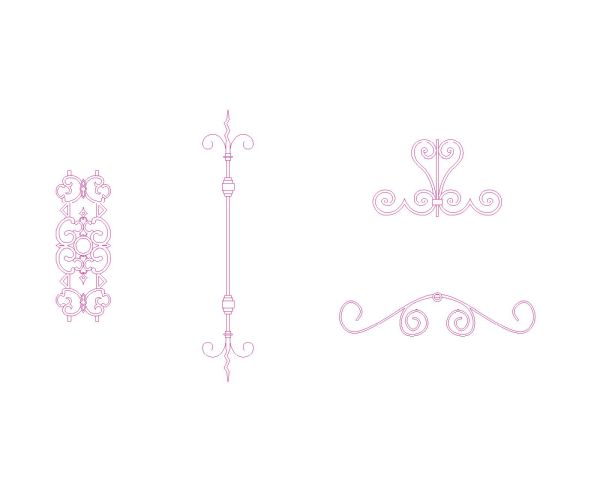 Free AutoCAD 2D Editable Drawings for CNC Designs for Grills & Railings -12