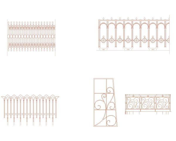 Free AutoCAD 2D Editable Drawings for CNC Designs for Grills & Railings -24