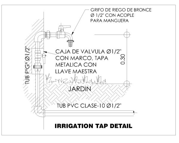 Free AutoCAD 2D Editable Drawings for IRRIGATION TAP DETAIL