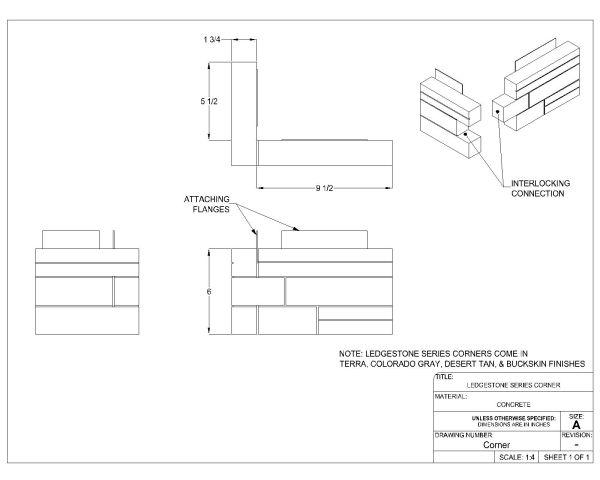 Isometric Details of Ledgestone Series Corner CAD Block – DWG AutoCAD Editable Drawing (Free Download)