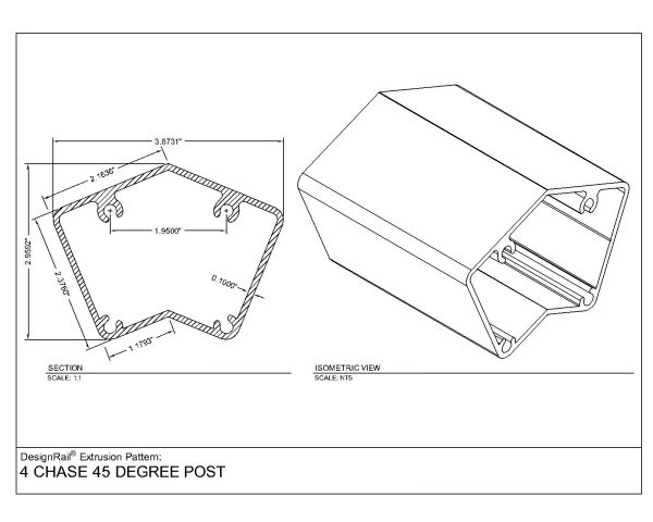 Isometric View of Design Rail Extrusion Pattern-1 CAD Block – DWG AutoCAD Editable Drawing (Free Download)