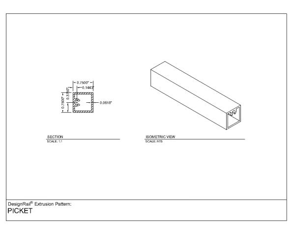 Isometric View of Design Rail Extrusion Pattern-6 CAD Block – DWG AutoCAD Editable Drawing (Free Download)
