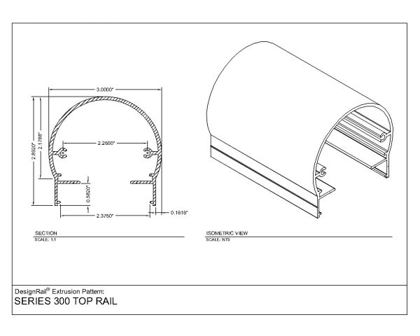 Isometric View of Design Rail Extrusion Pattern-8 CAD Block – DWG AutoCAD Editable Drawing (Free Download)