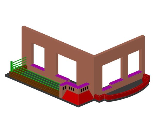 Isometric Views of Balconies & Parapet Walls-1 CAD Block – DWG AutoCAD Editable Drawing (Free Download)