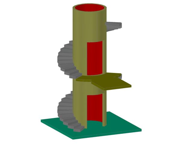 Isometric Views of Sprial Stairs Design- 1 CAD Block – DWG AutoCAD Editable Drawing (Free Download)