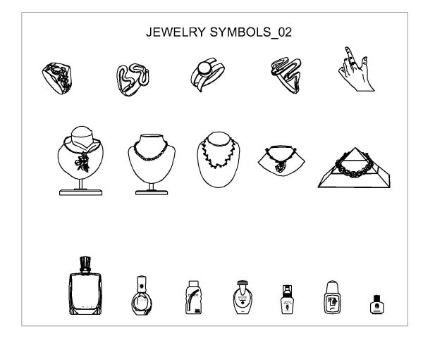 Jewelry Symbols-2 - CAD Block – DWG AutoCAD Editable Drawing (Free Download)