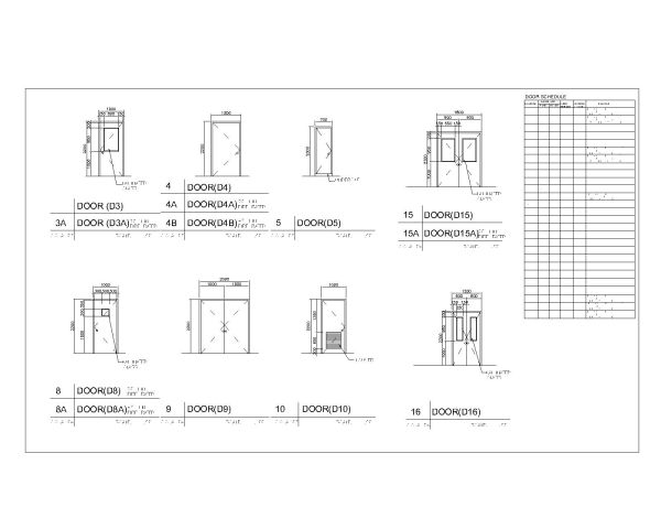 Joineries schedule for Door & Window-2 - CAD Block – DWG AutoCAD Editable Drawing (Free Download)