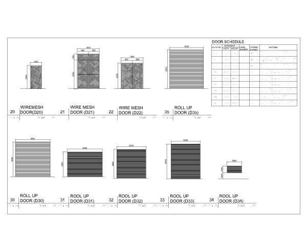 Joineries schedule for Door & Window-3 DWG AutoCAD Editable Drawing (Free Download)