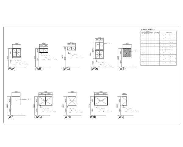 Joineries schedule for Door & Window-6 DWG AutoCAD Editable Drawing (Free Download)
