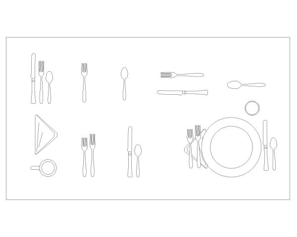Free AutoCAD 2D Editable Drawings for Kitchen Crockery items - 1
