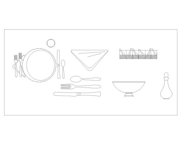 Free AutoCAD 2D Editable Drawings for Kitchen Crockery items - 4