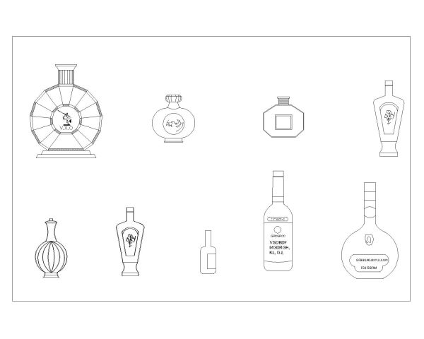 Free AutoCAD 2D Editable Drawings for Kitchen Crockery items - 8
